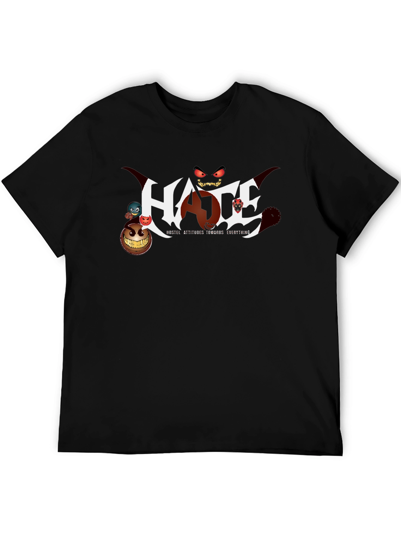 HATE Hostile Attitudes Black Graphic Tee