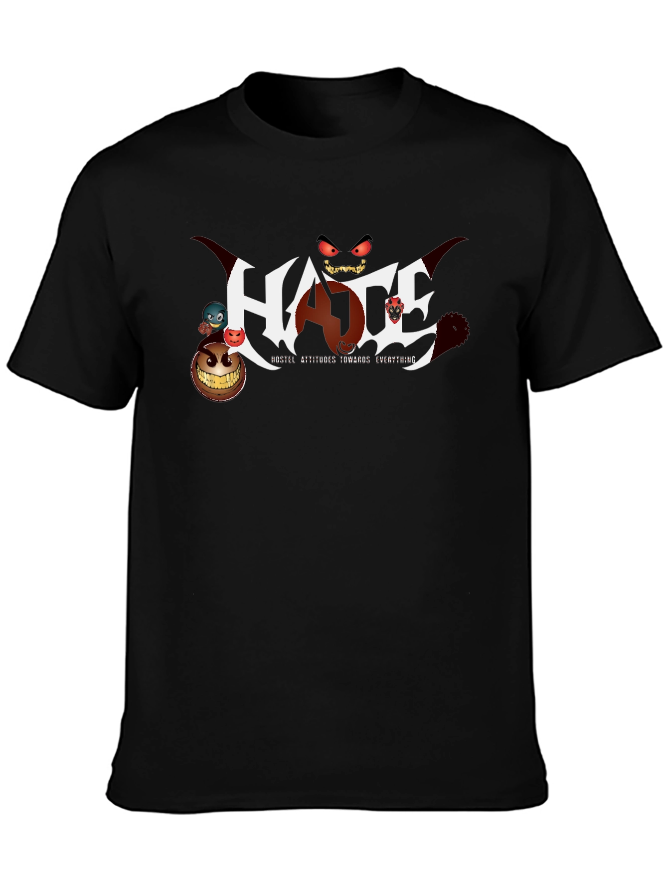 HATE Hostile Attitudes Black Graphic Tee