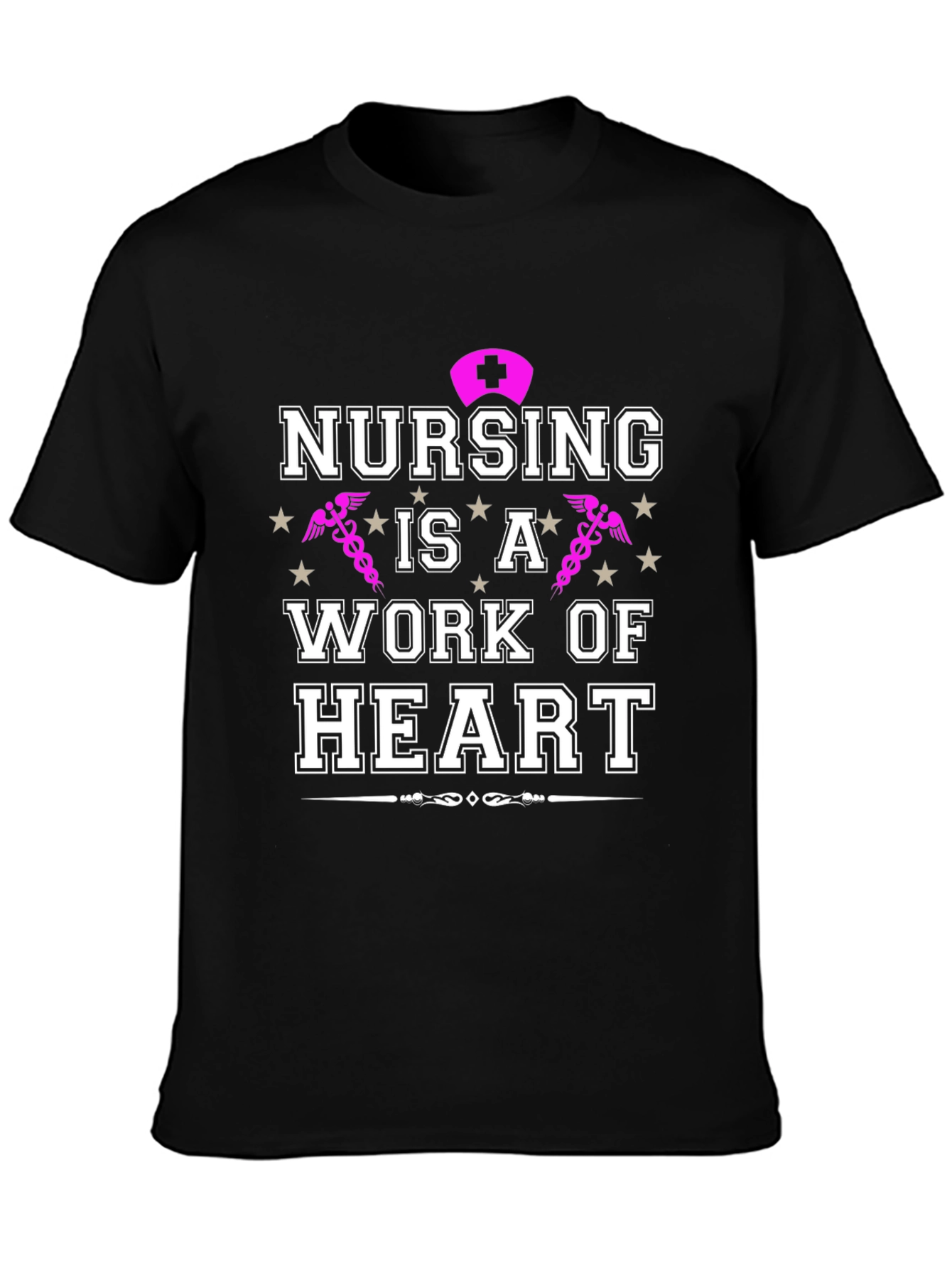 Nursing Is A Work Of Heart Graphic T-Shirt