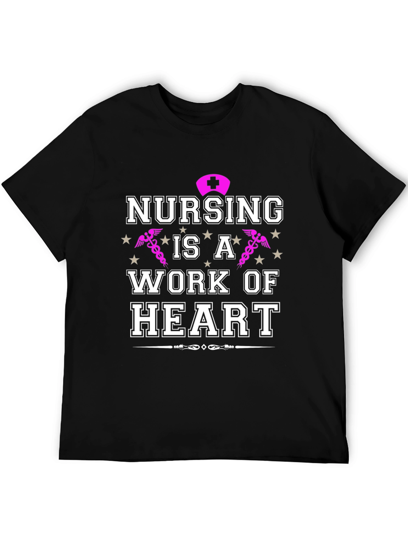 Nursing Is A Work Of Heart Graphic T-Shirt