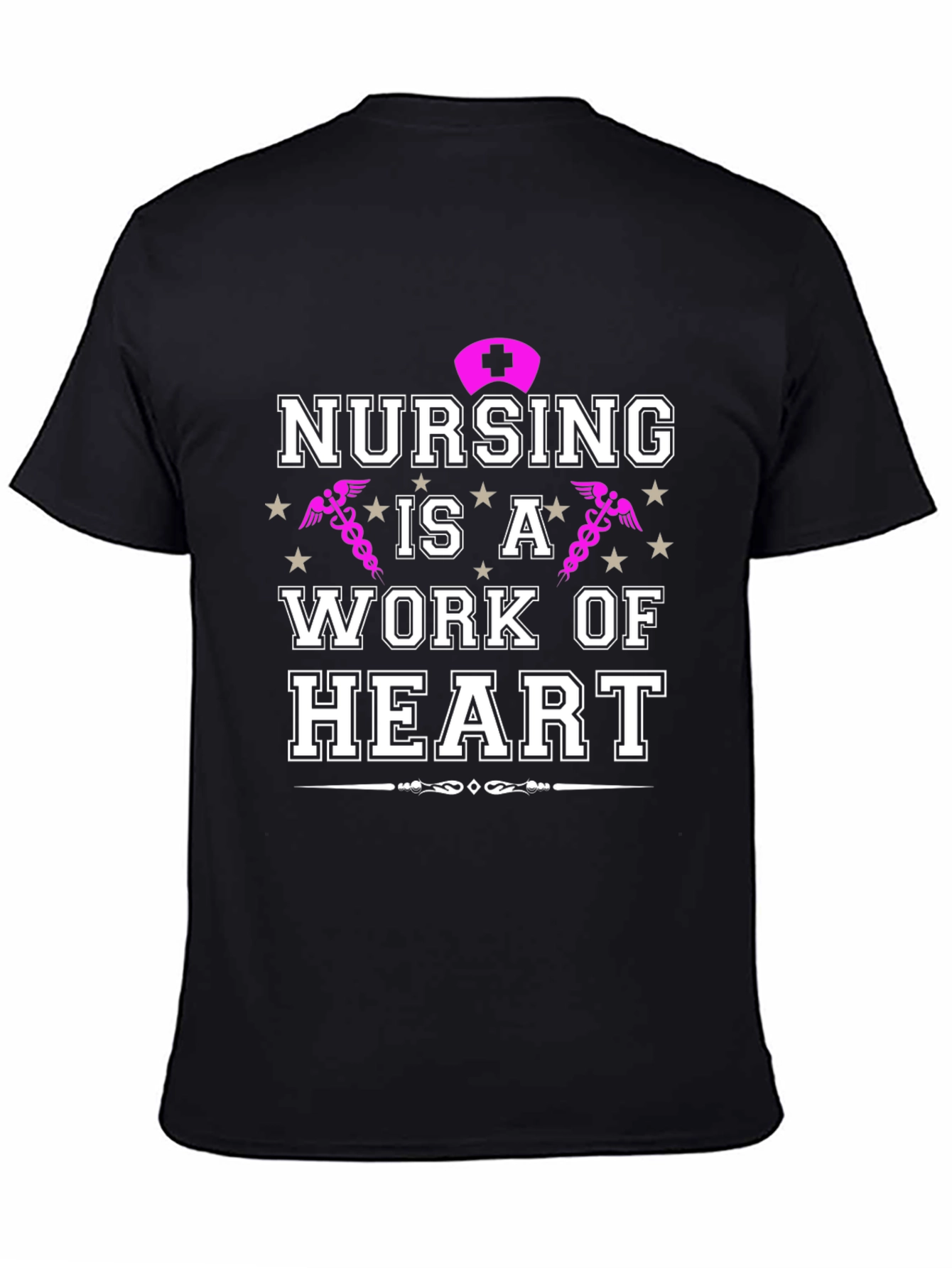 Nursing Is A Work Of Heart Graphic T-Shirt
