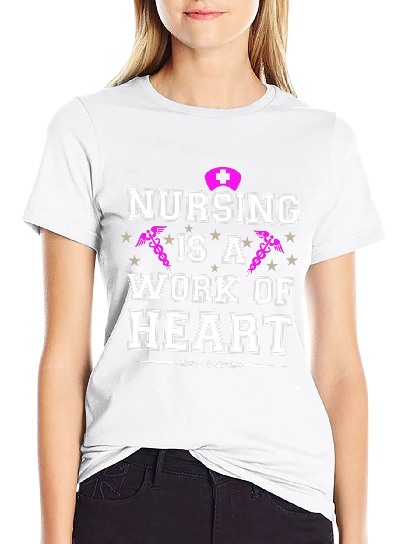 Nursing Is A Work Of Heart Graphic T-Shirt