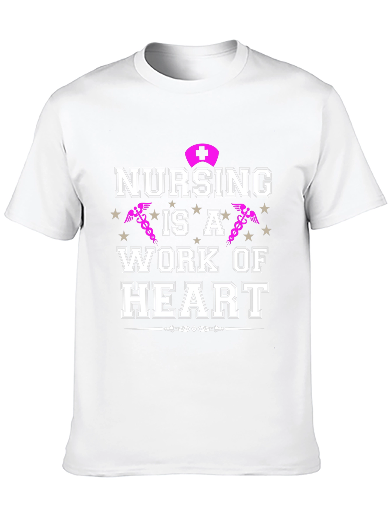 Nursing Is A Work Of Heart Graphic T-Shirt