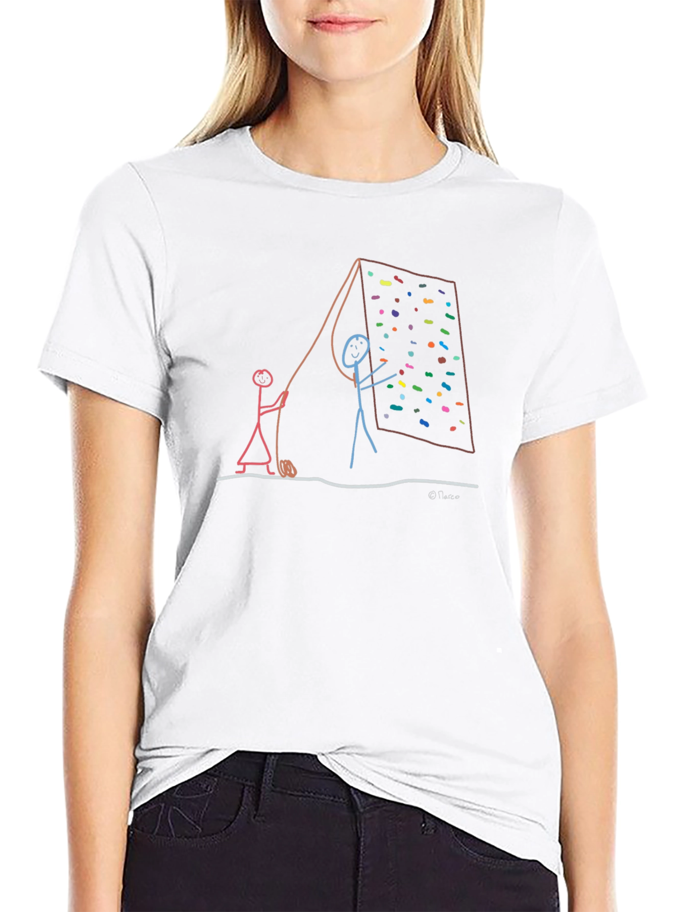 Climbing Stick Figure Graphic Tee