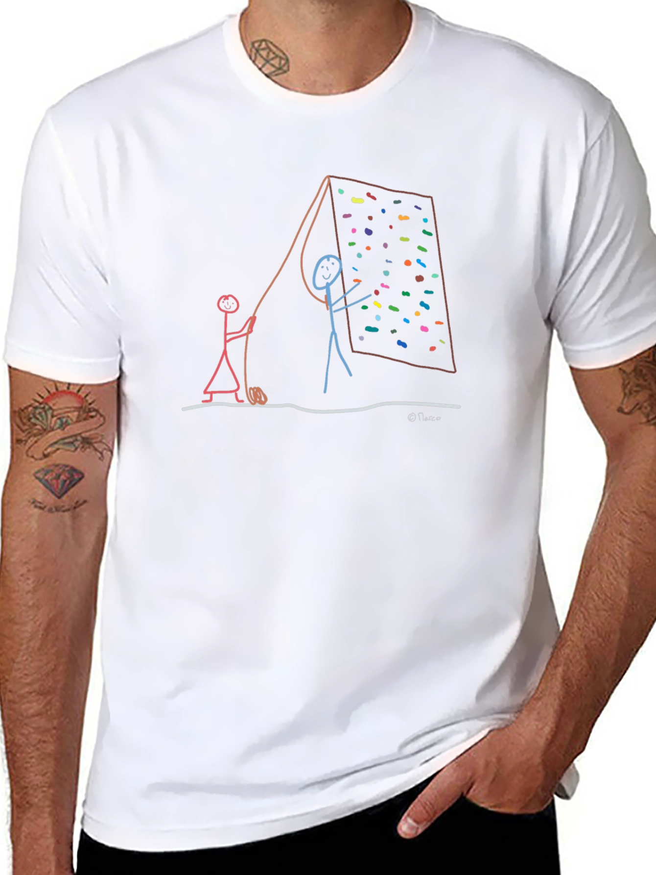 Climbing Stick Figure Graphic Tee