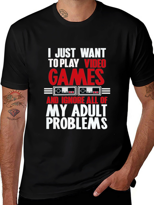 Gamer T-Shirt - Video Games & Adult Problems Tee