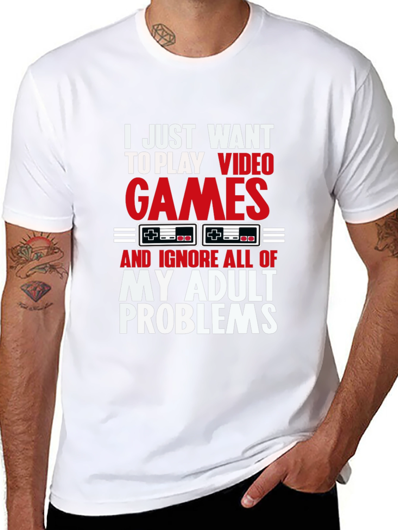 Gamer T-Shirt - Video Games & Adult Problems Tee