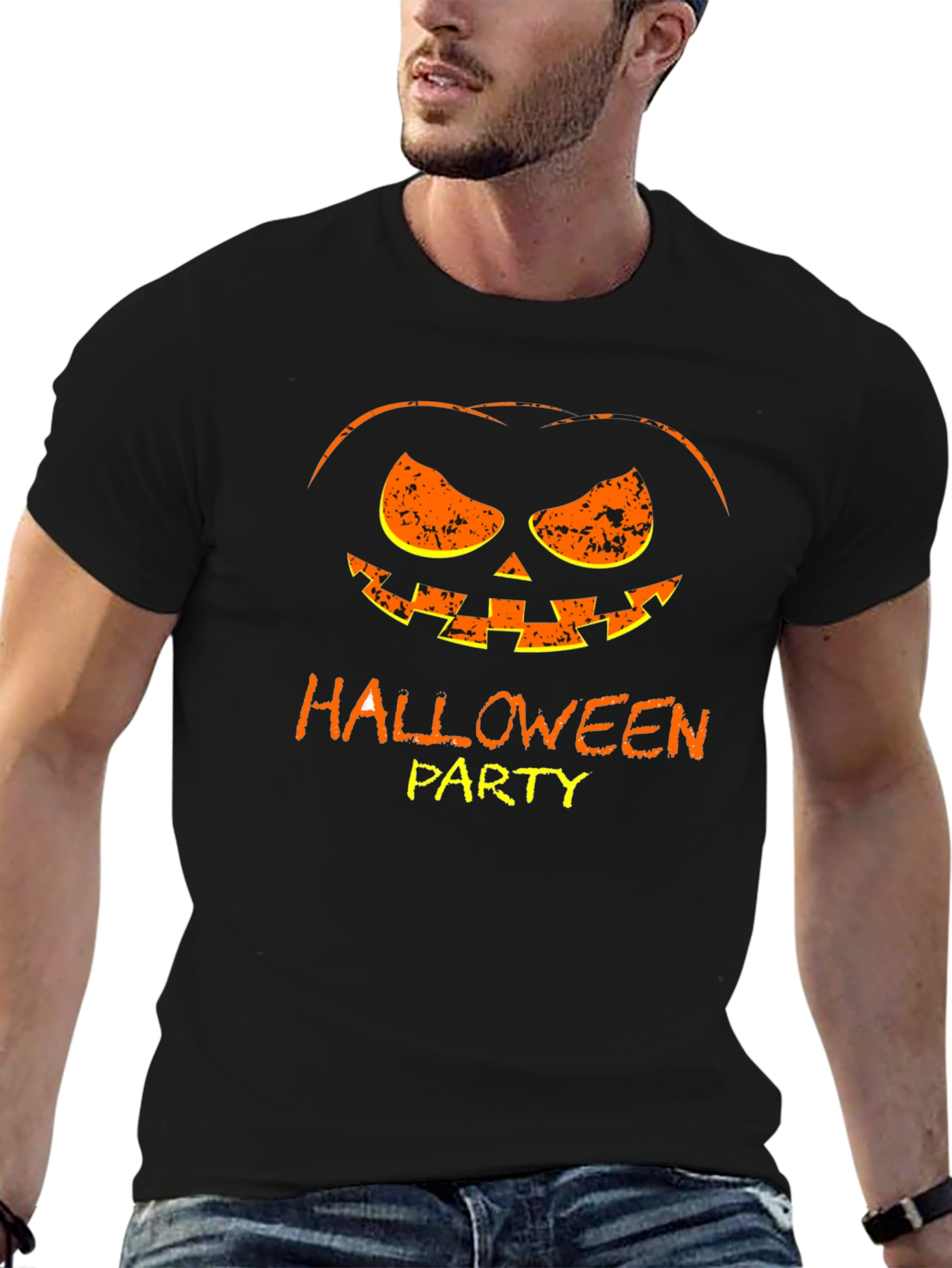 Halloween Party Pumpkin Face Graphic Tee