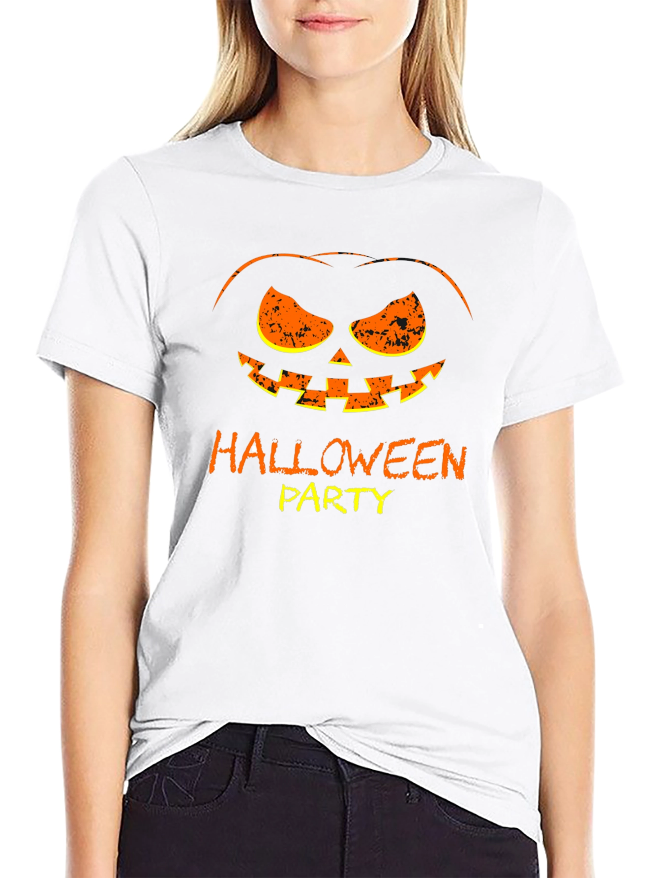 Halloween Party Pumpkin Face Graphic Tee