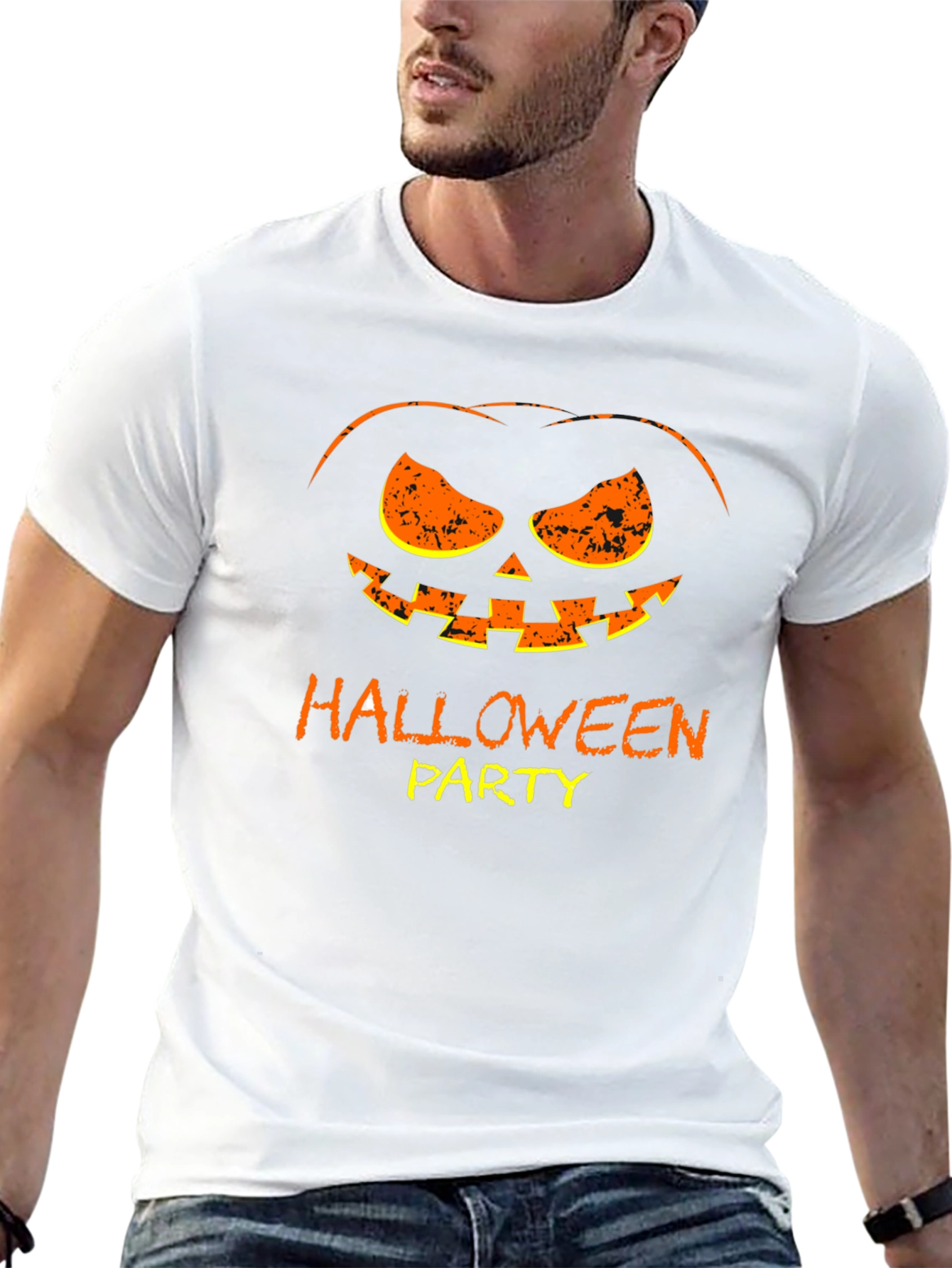Halloween Party Pumpkin Face Graphic Tee