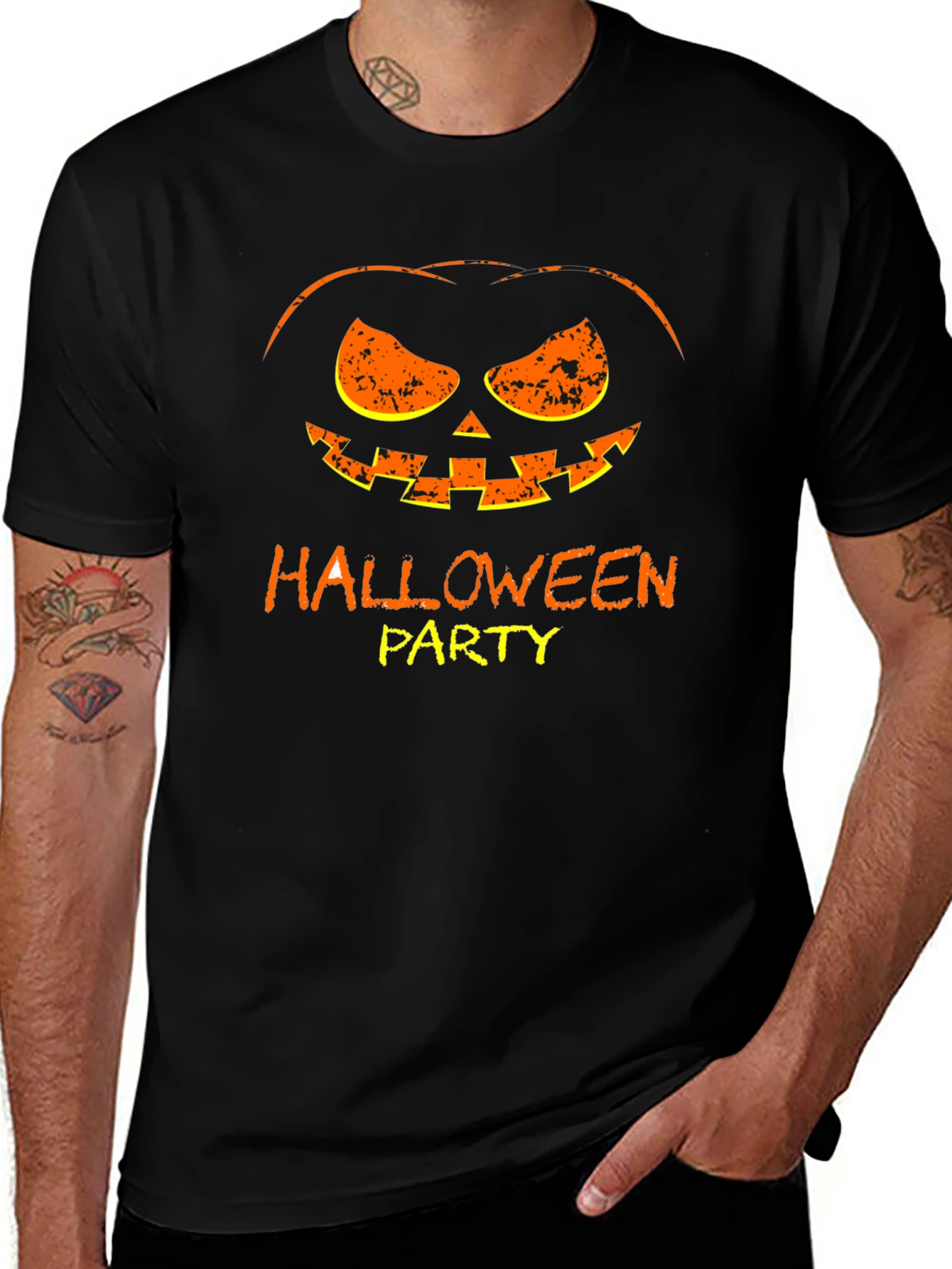 Halloween Party Pumpkin Face Graphic Tee
