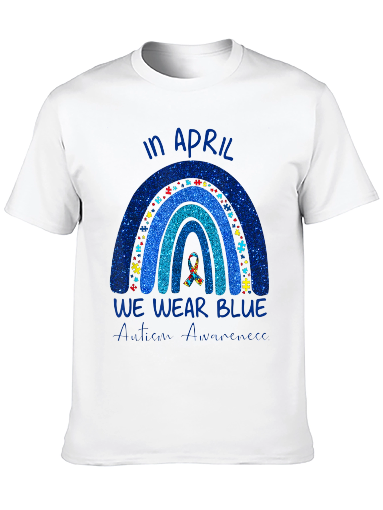 Autism Awareness Rainbow T-Shirt - We Wear Blue