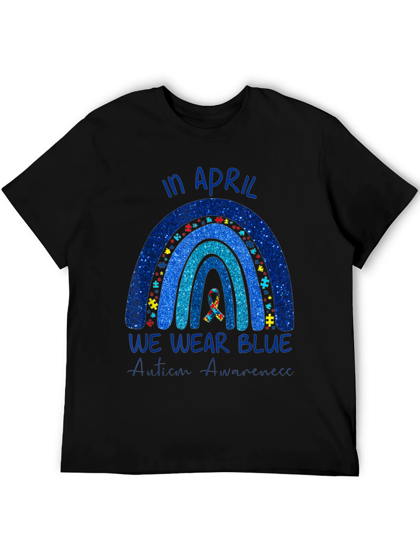Autism Awareness Rainbow T-Shirt - We Wear Blue