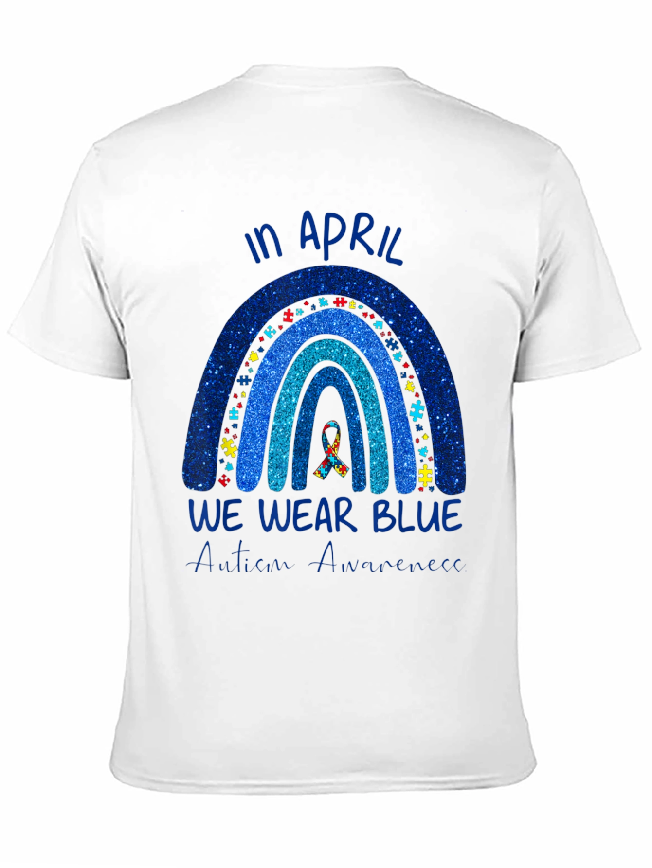Autism Awareness Rainbow T-Shirt - We Wear Blue