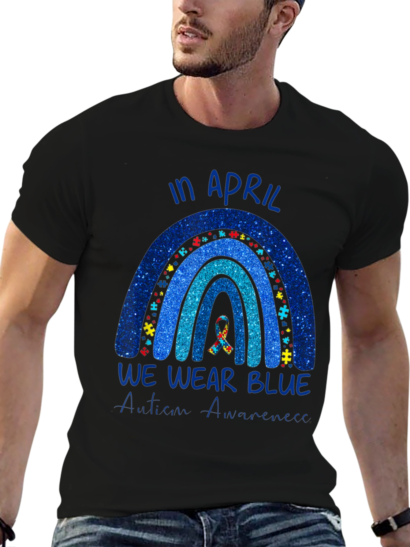 Autism Awareness Rainbow T-Shirt - We Wear Blue