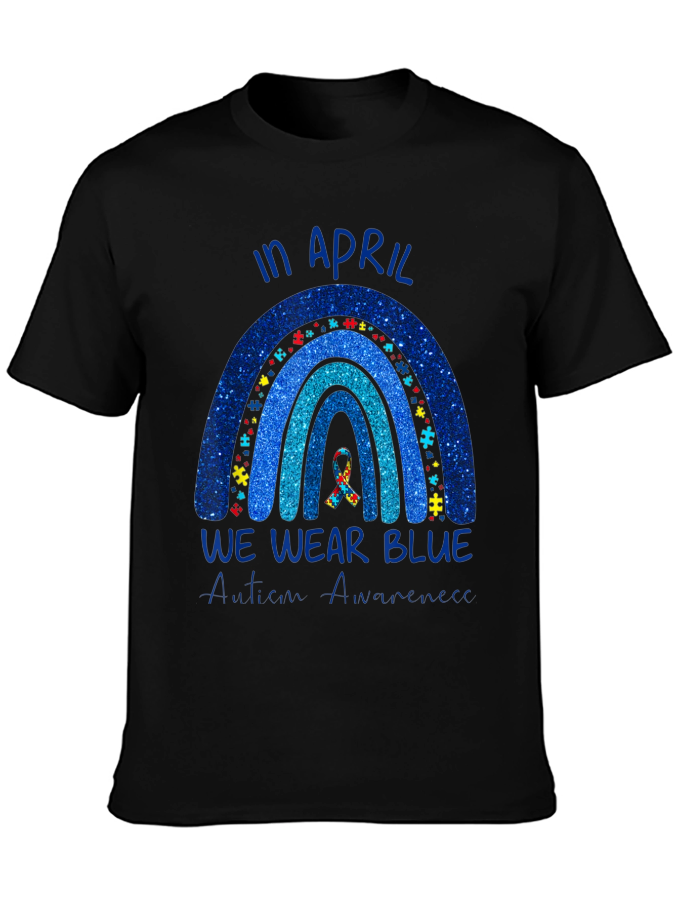 Autism Awareness Rainbow T-Shirt - We Wear Blue