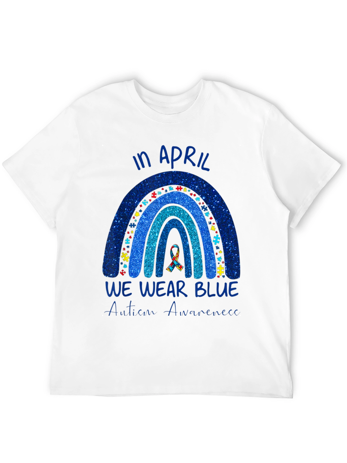 Autism Awareness Rainbow T-Shirt - We Wear Blue