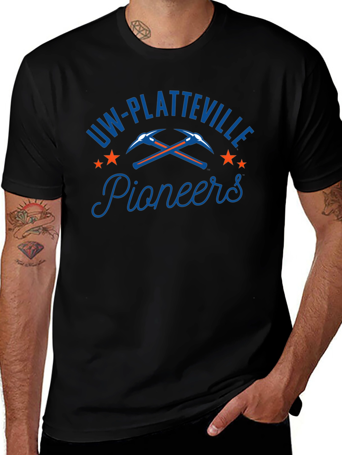 UW-Platteville Pioneers Black T-Shirt