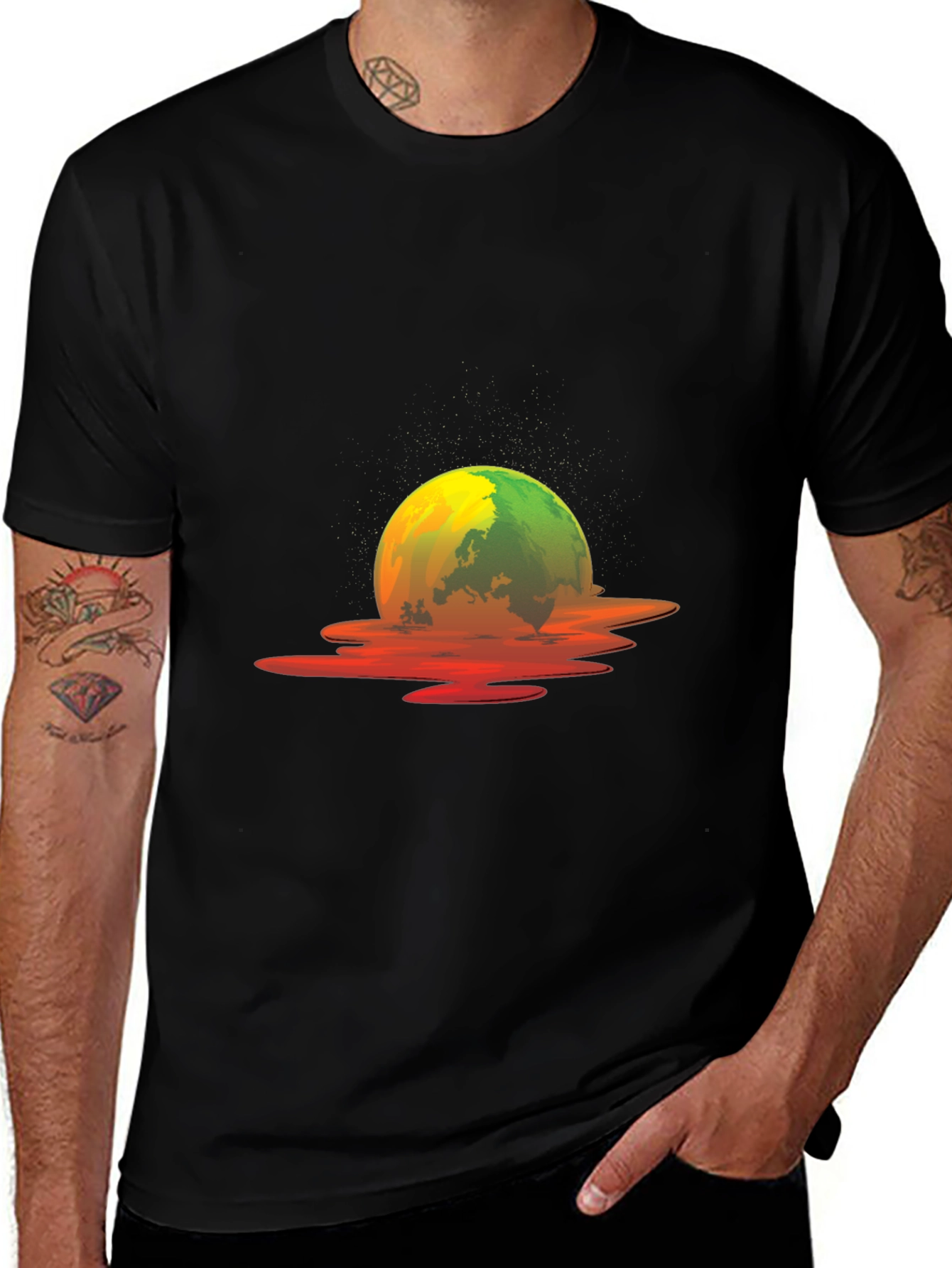Melting Earth Graphic Tee - Global Warming Awareness