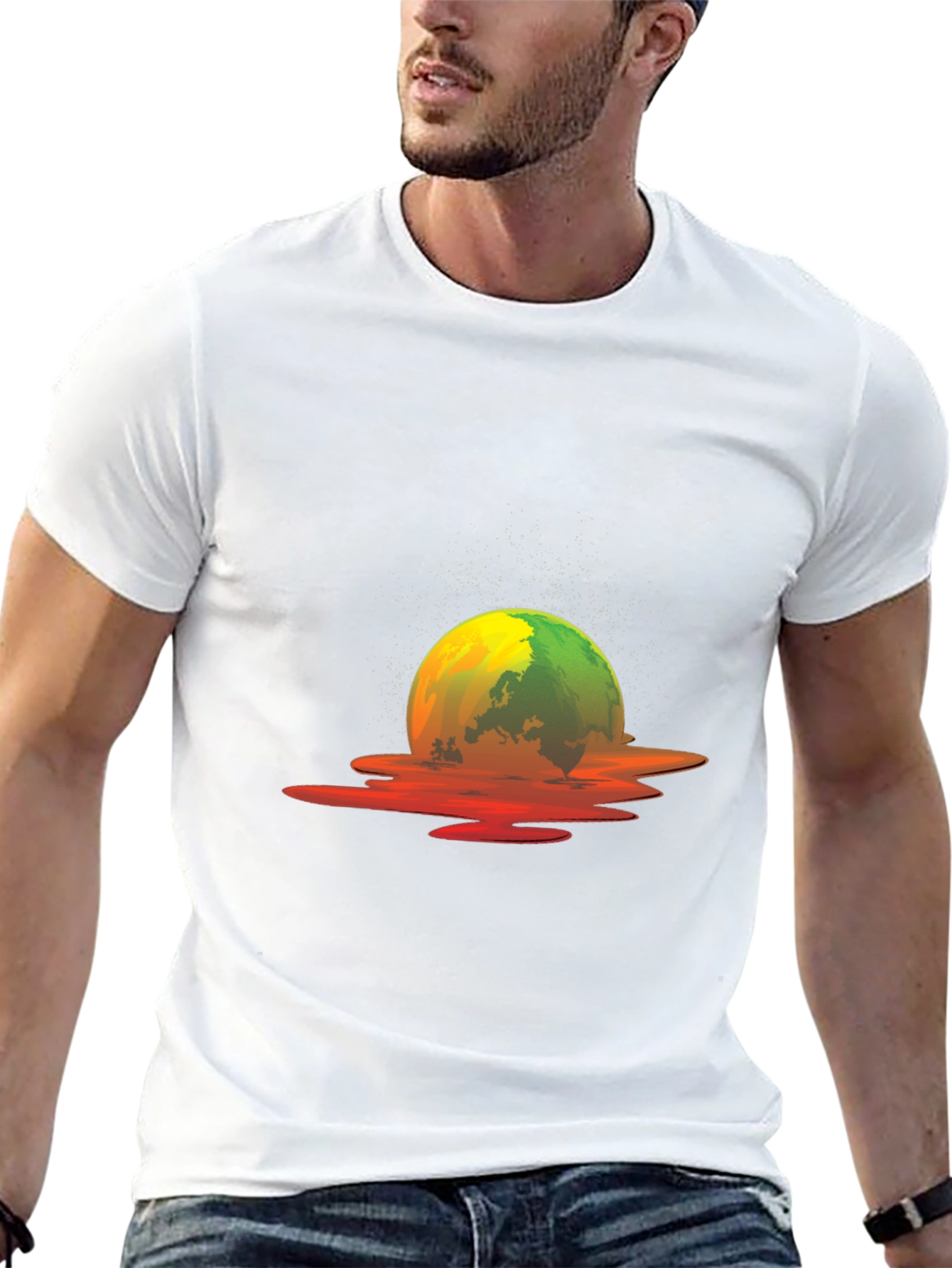 Melting Earth Graphic Tee - Global Warming Awareness