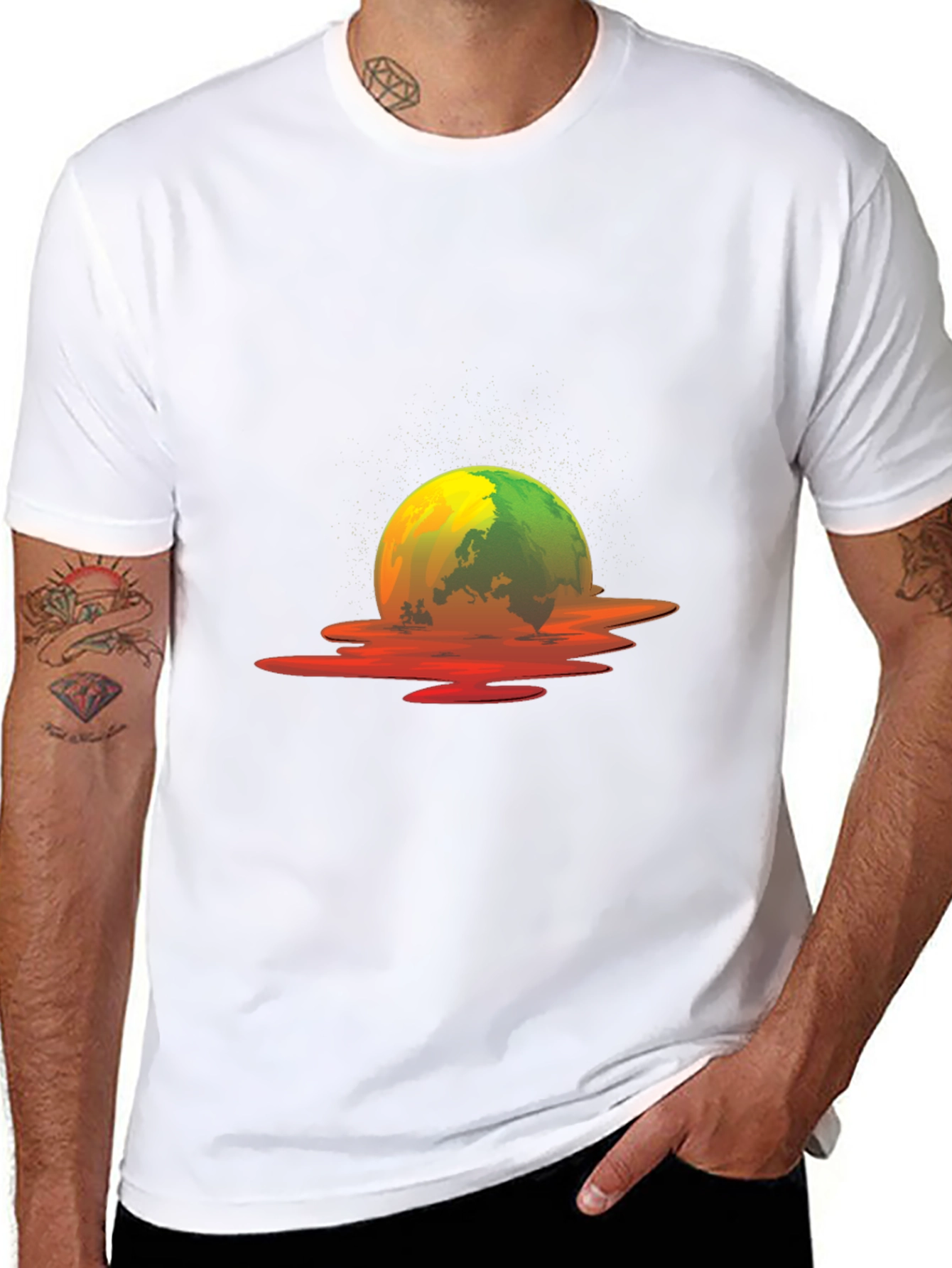 Melting Earth Graphic Tee - Global Warming Awareness