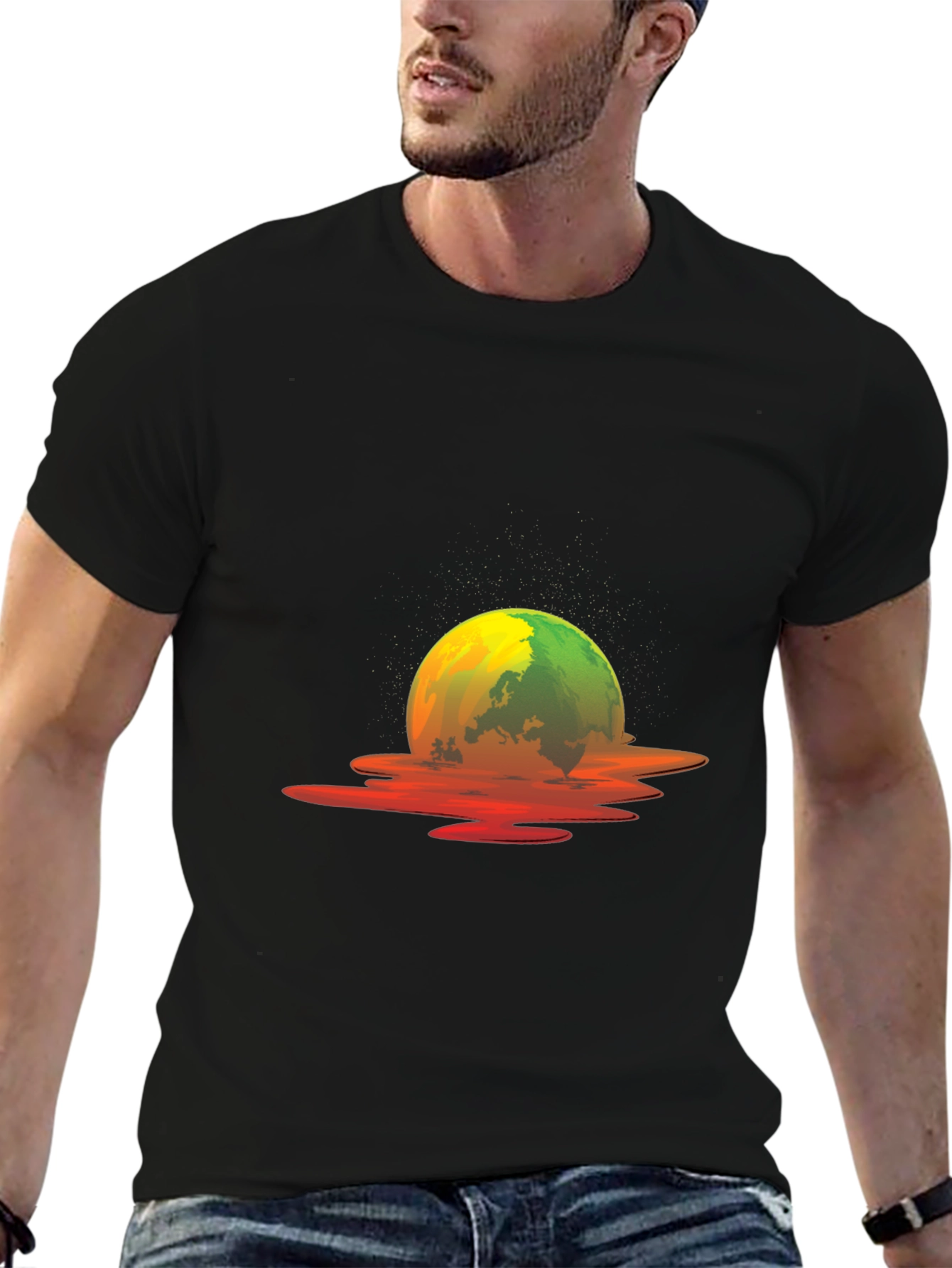 Melting Earth Graphic Tee - Global Warming Awareness