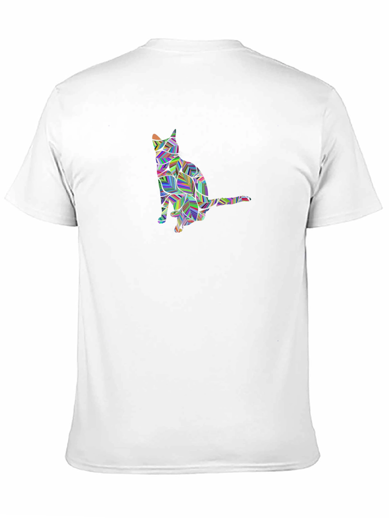 Geometric Cat Graphic Black T-Shirt