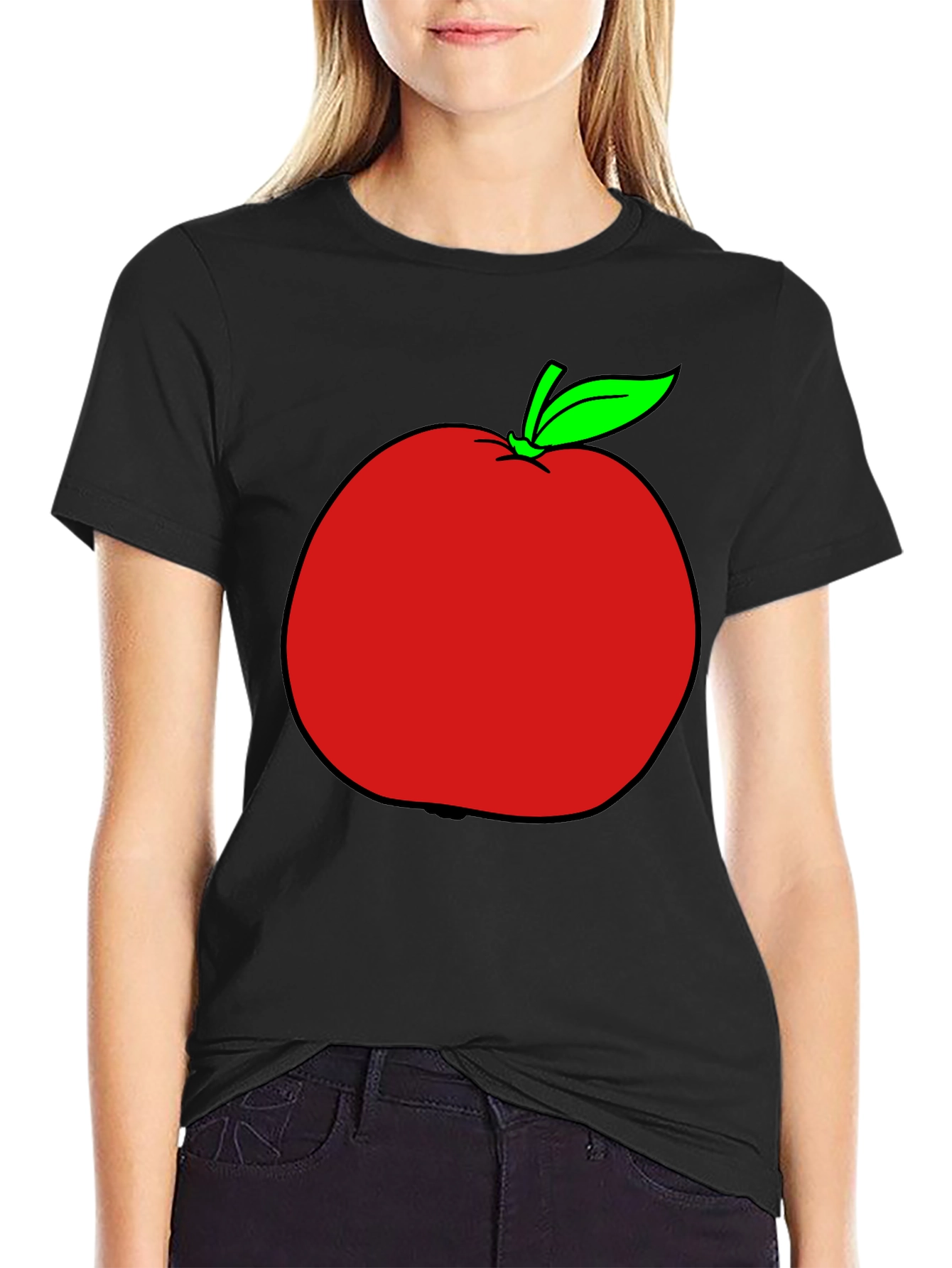 Apple Graphic T-Shirt - Casual Black Tee