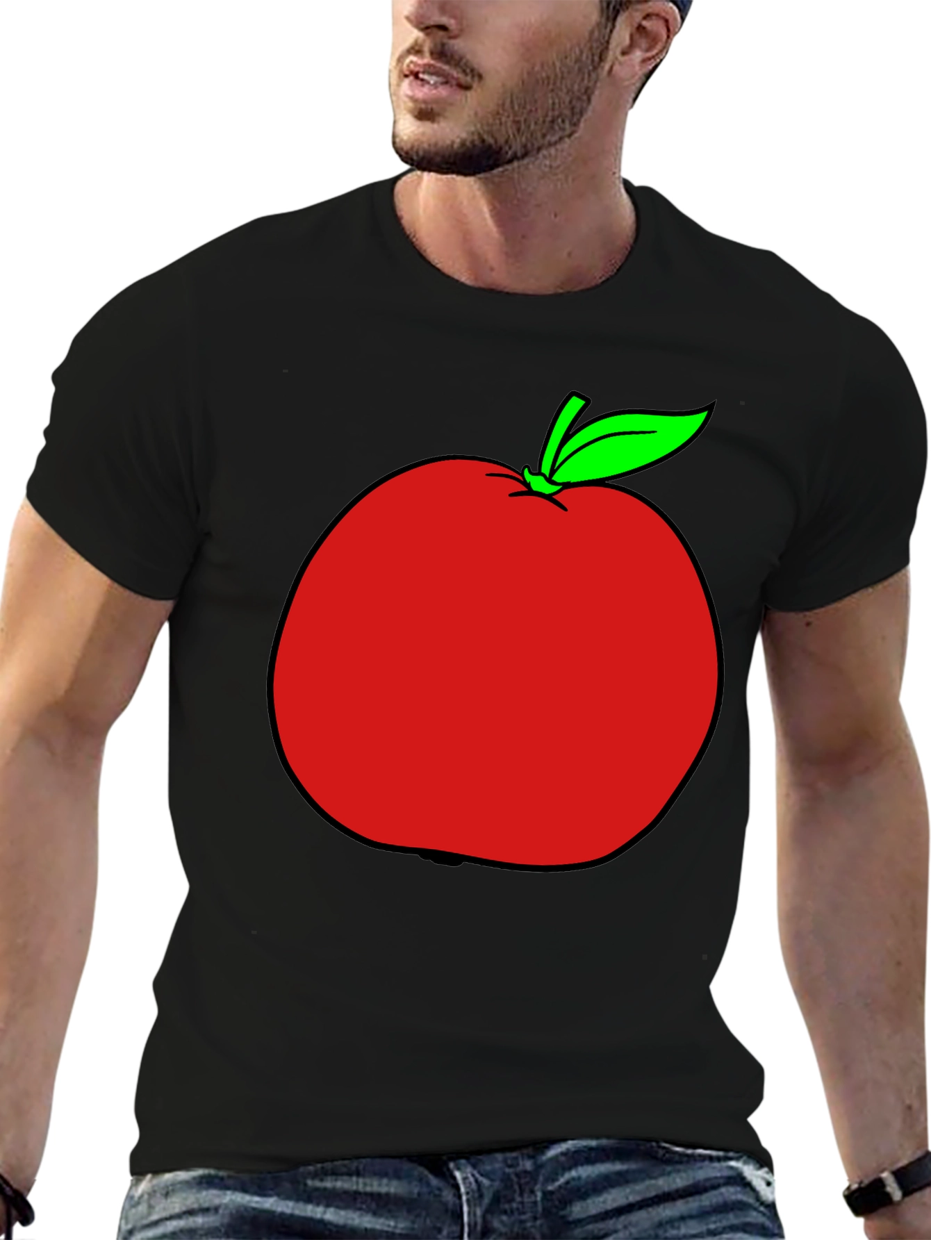 Apple Graphic T-Shirt - Casual Black Tee