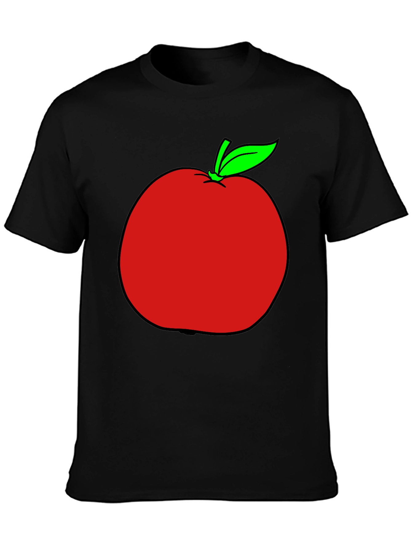 Apple Graphic T-Shirt - Casual Black Tee