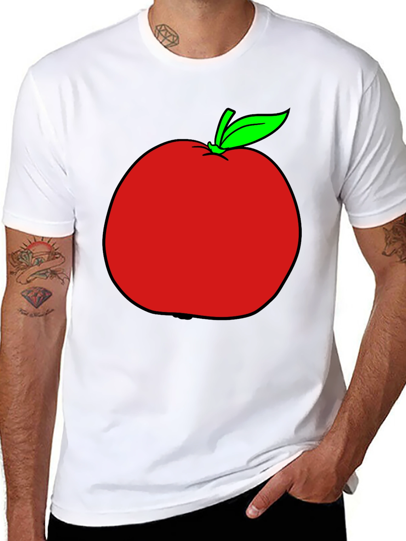 Apple Graphic T-Shirt - Casual Black Tee