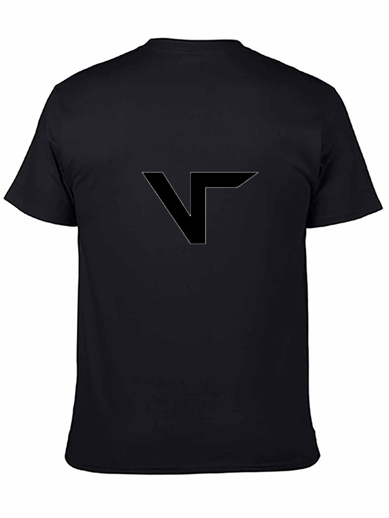 Modern Black T-Shirt with Geometric V Logo