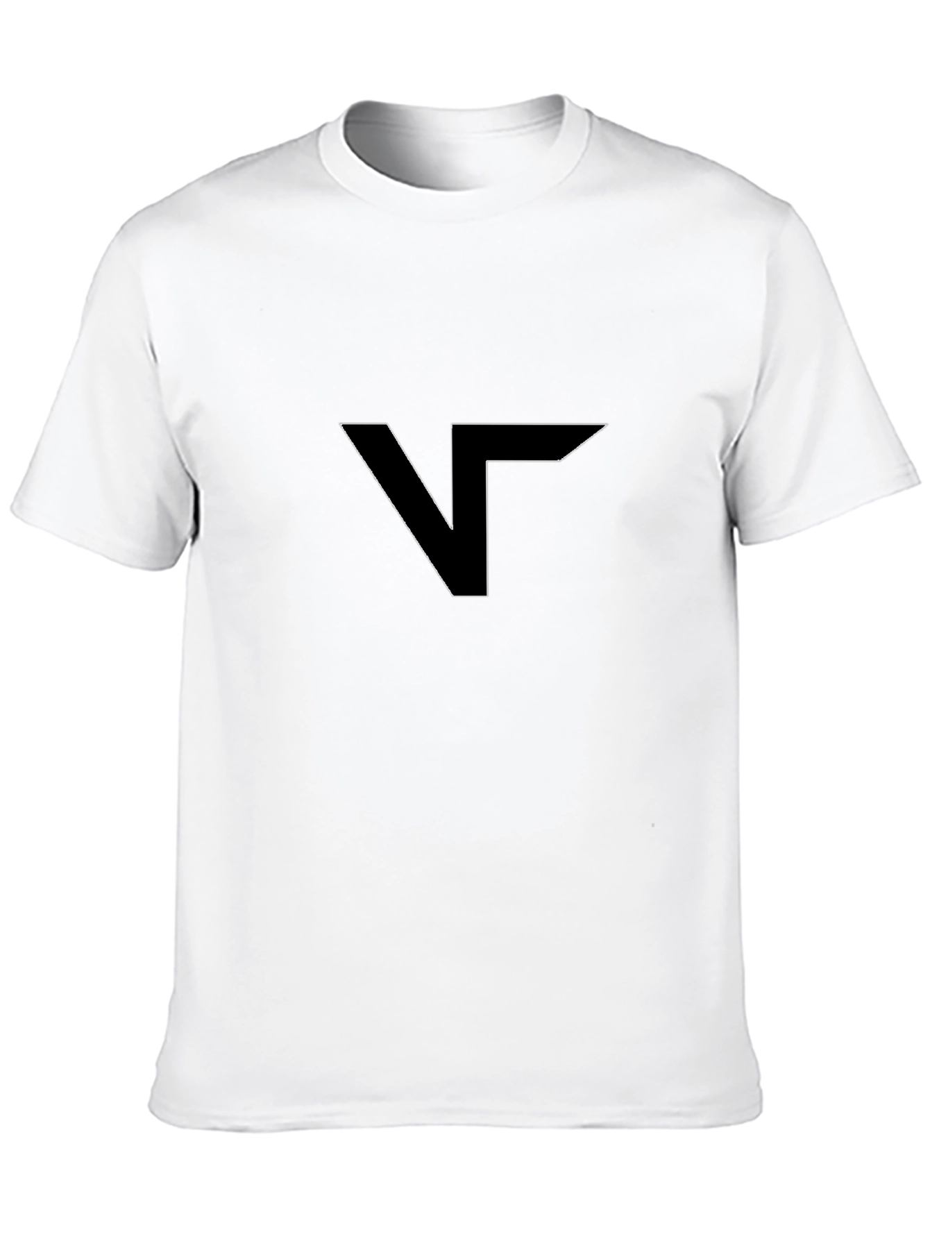 Modern Black T-Shirt with Geometric V Logo