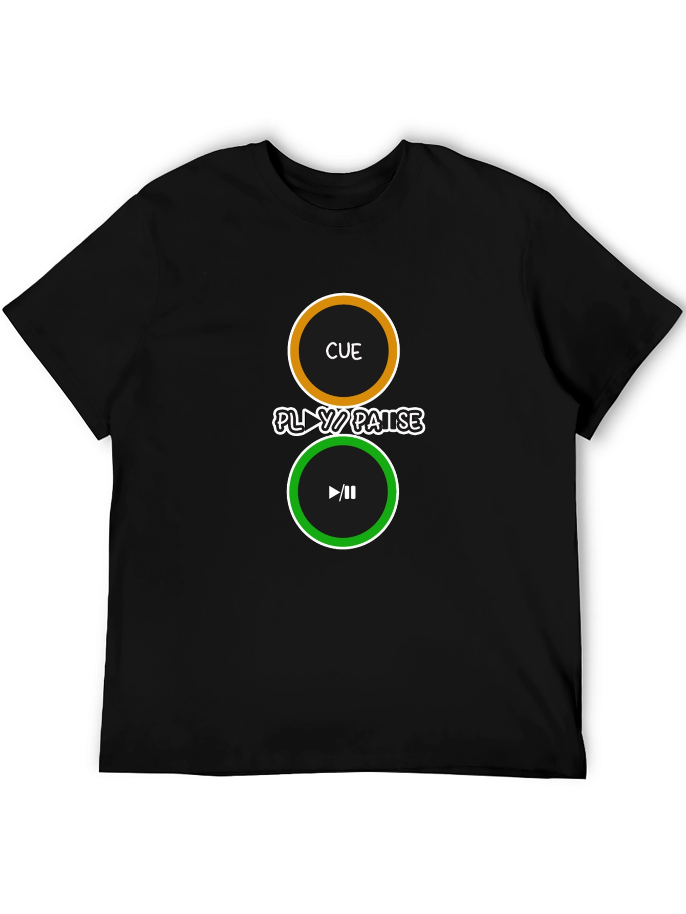 Cue Play/Pause Black Graphic Tee