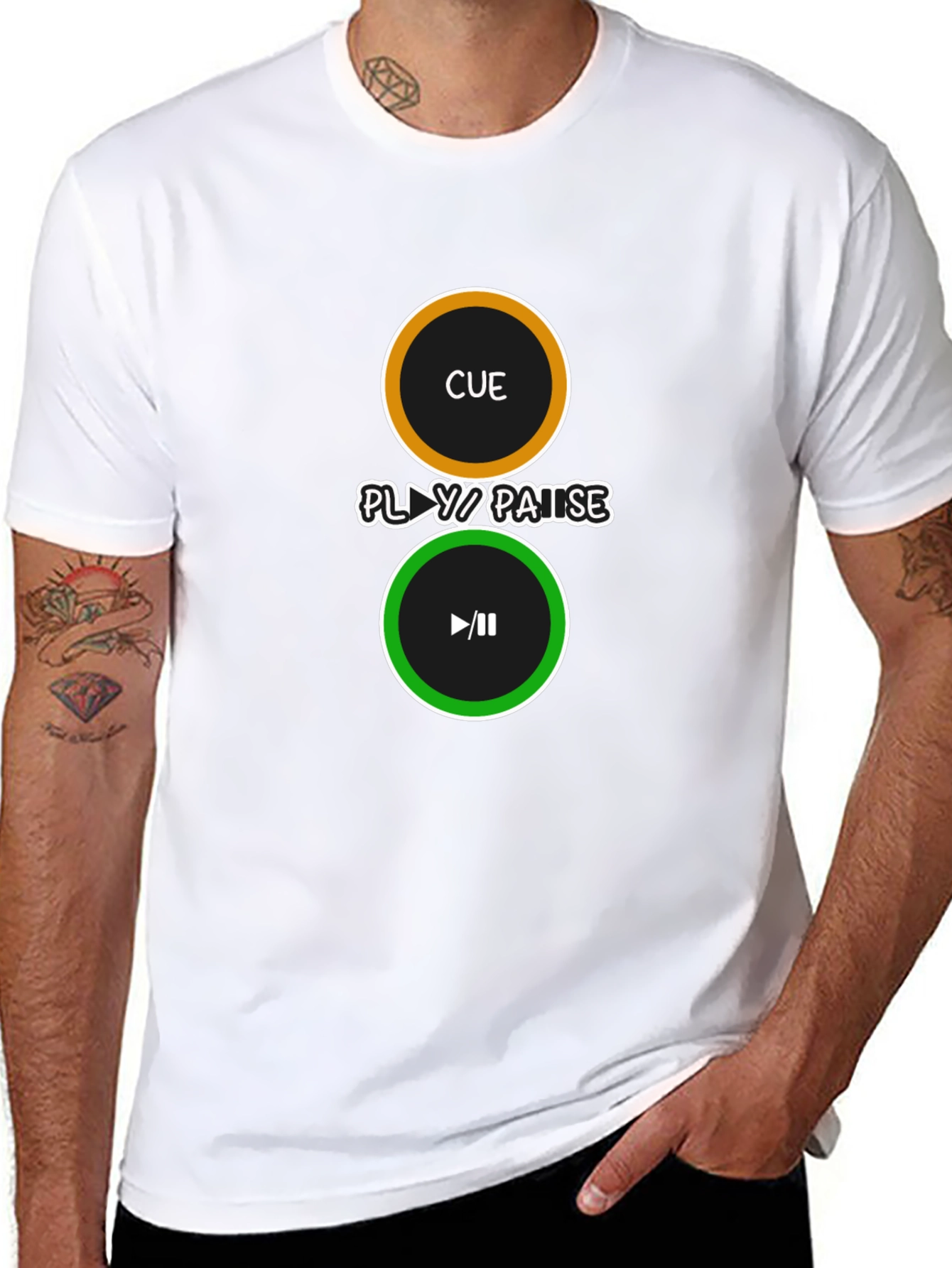 Cue Play/Pause Black Graphic Tee