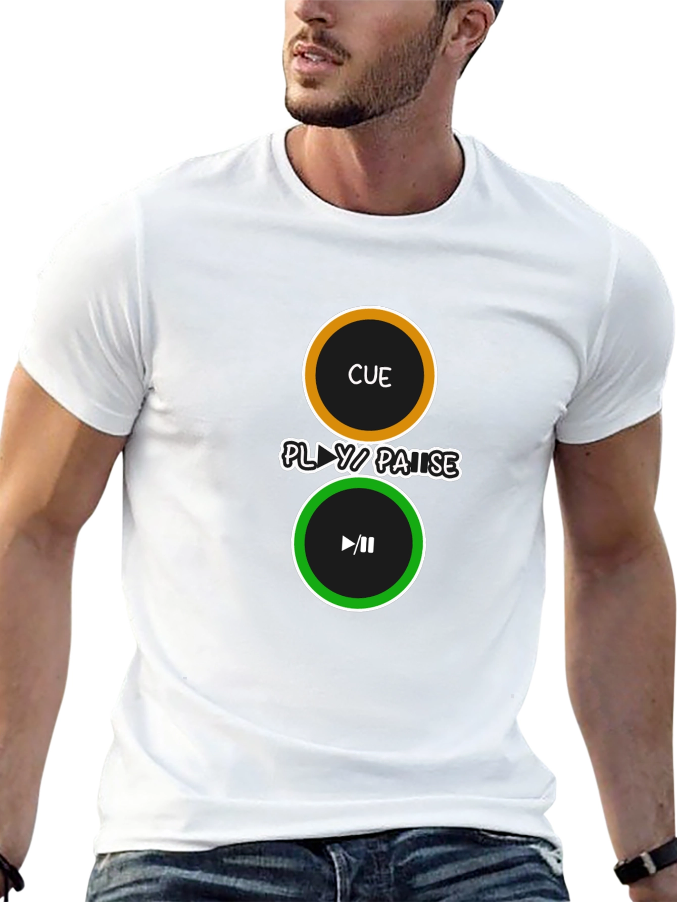 Cue Play/Pause Black Graphic Tee