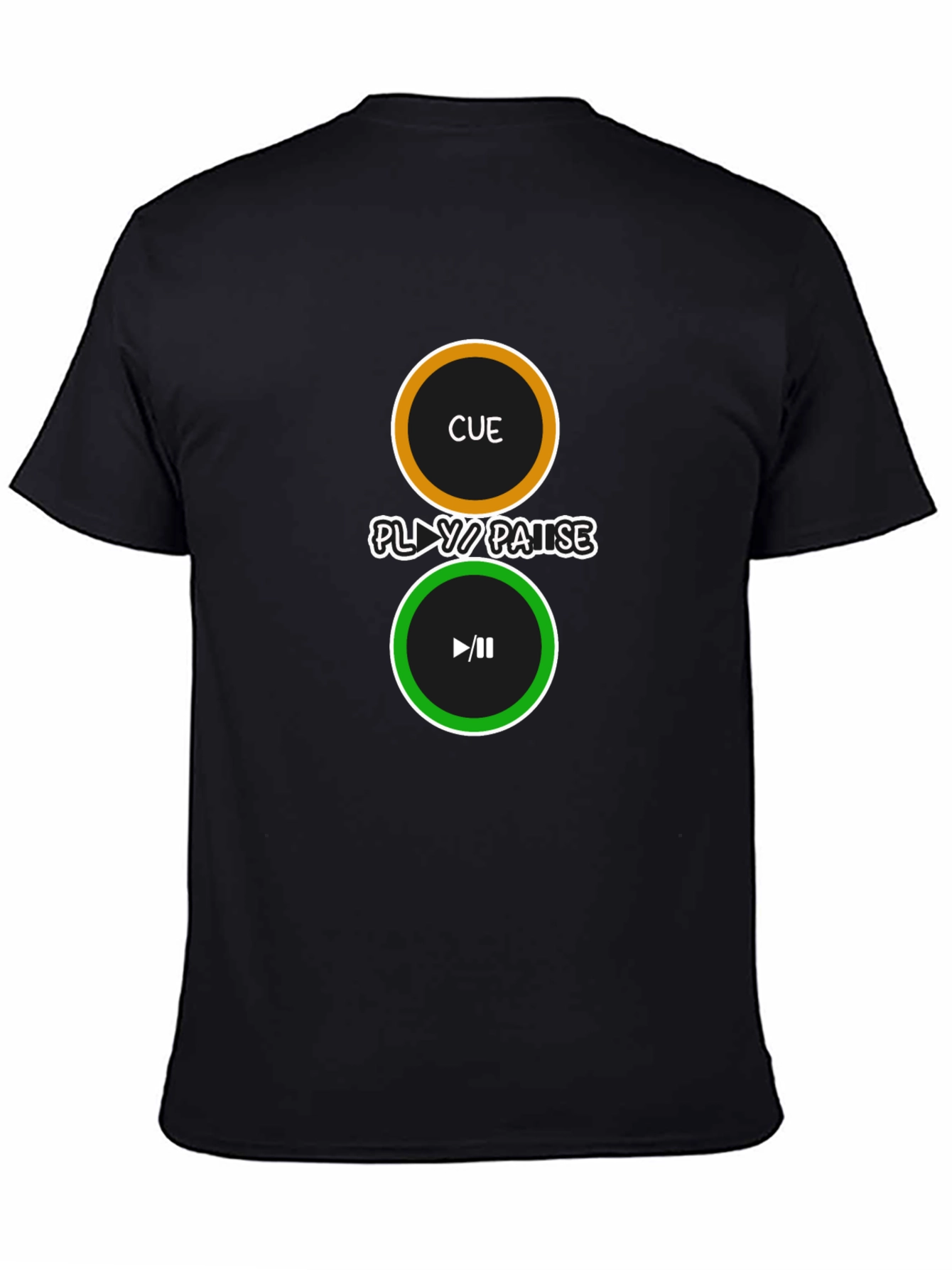 Cue Play/Pause Black Graphic Tee