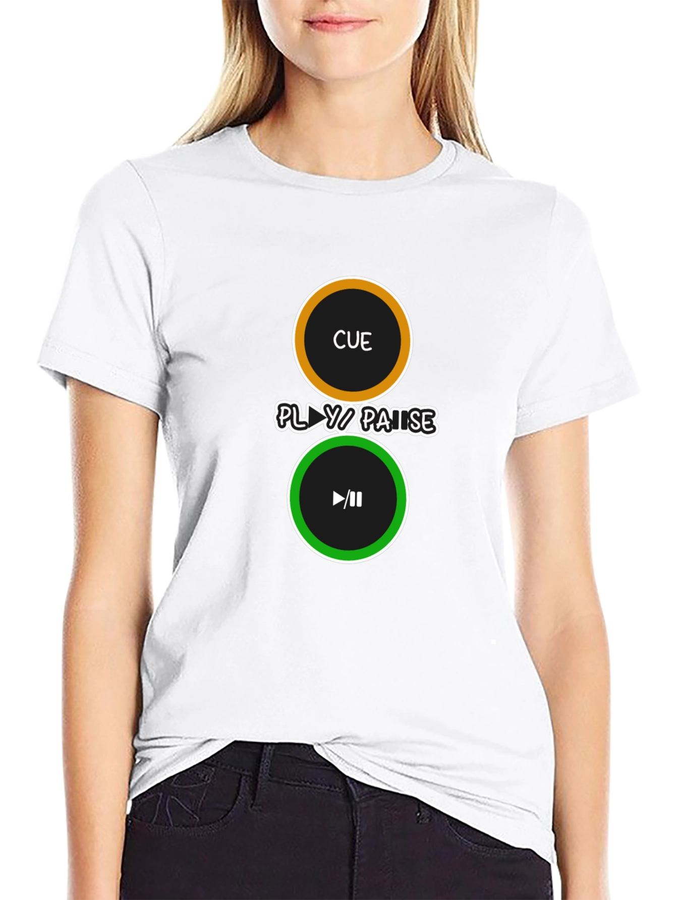 Cue Play/Pause Black Graphic Tee