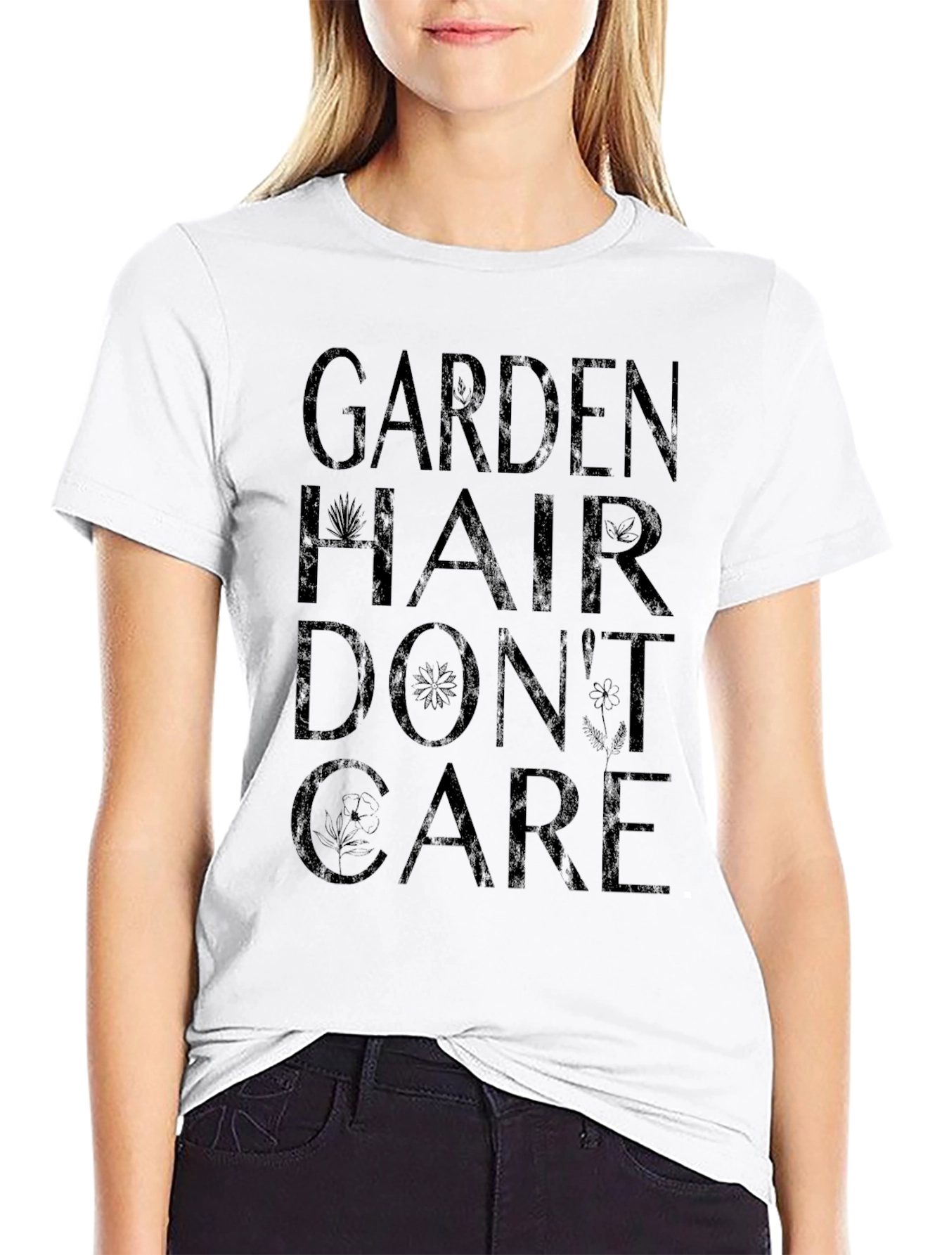 Garden Hair Dont Care Graphic Tee - Black