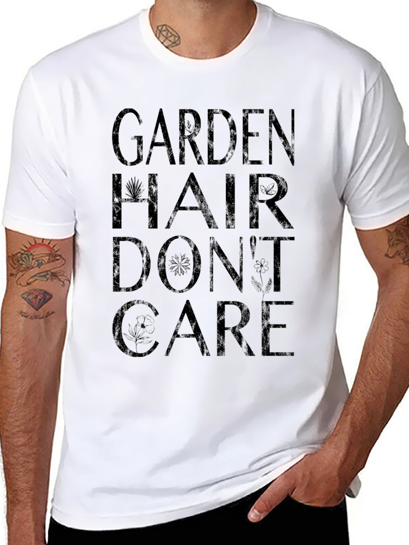 Garden Hair Dont Care Graphic Tee - Black