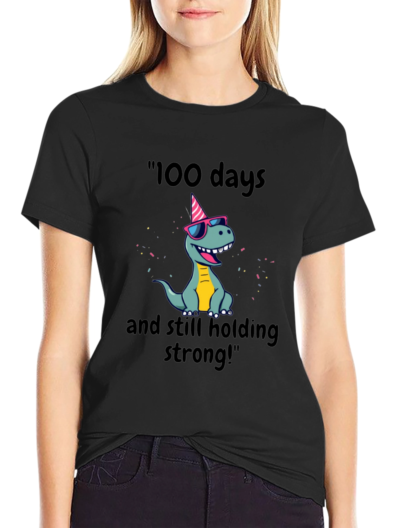 100 Days Strong Dino T-Shirt