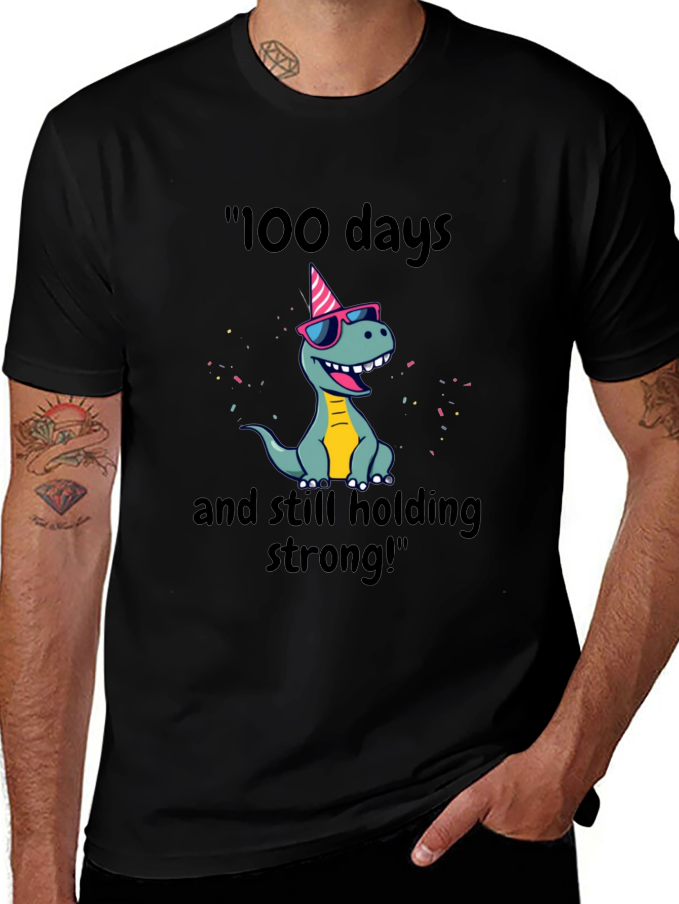 100 Days Strong Dino T-Shirt