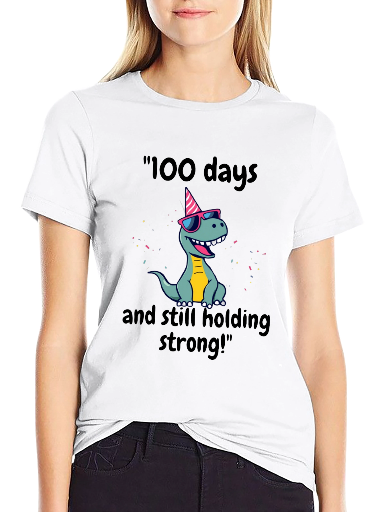 100 Days Strong Dino T-Shirt