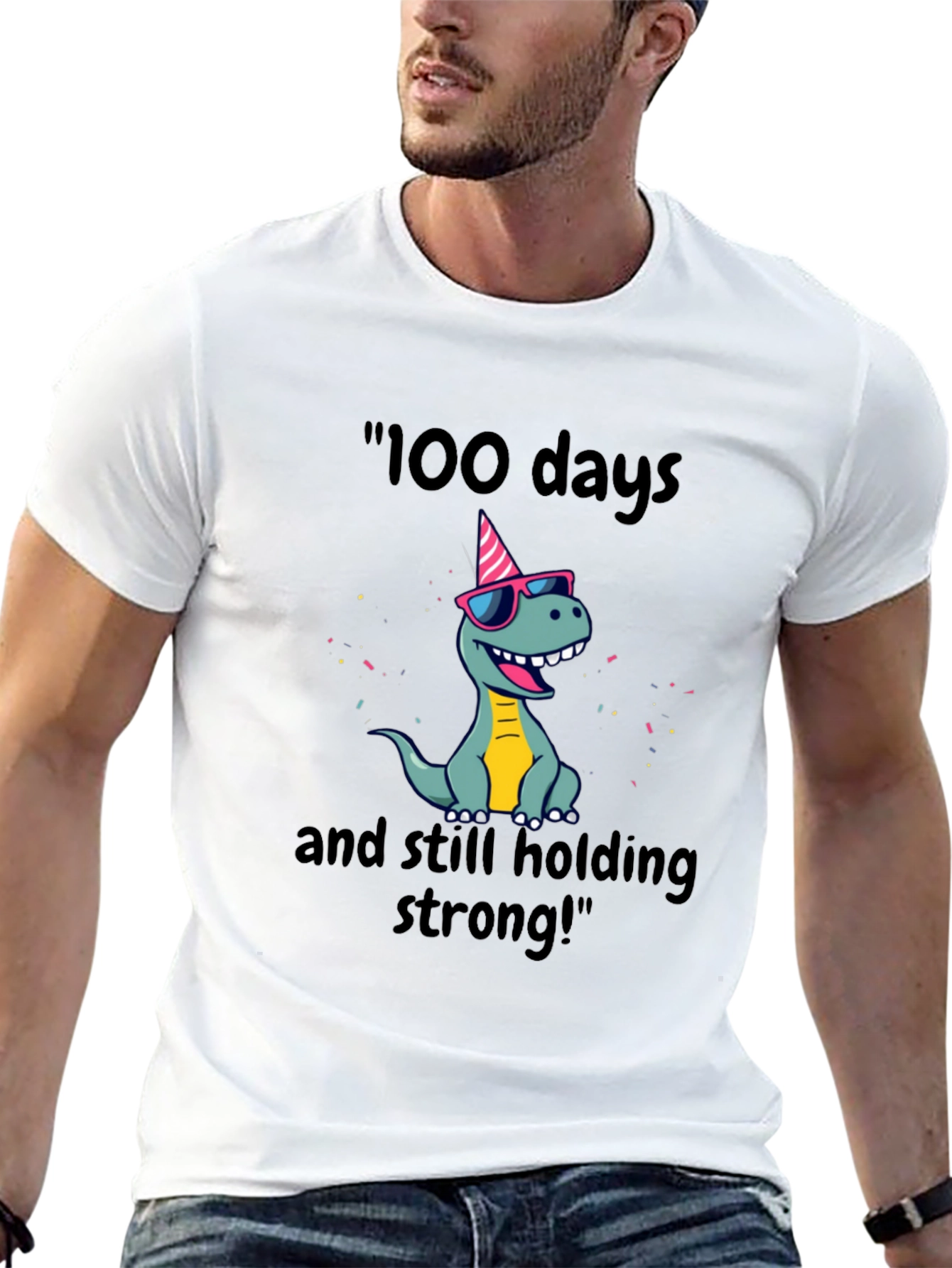 100 Days Strong Dino T-Shirt