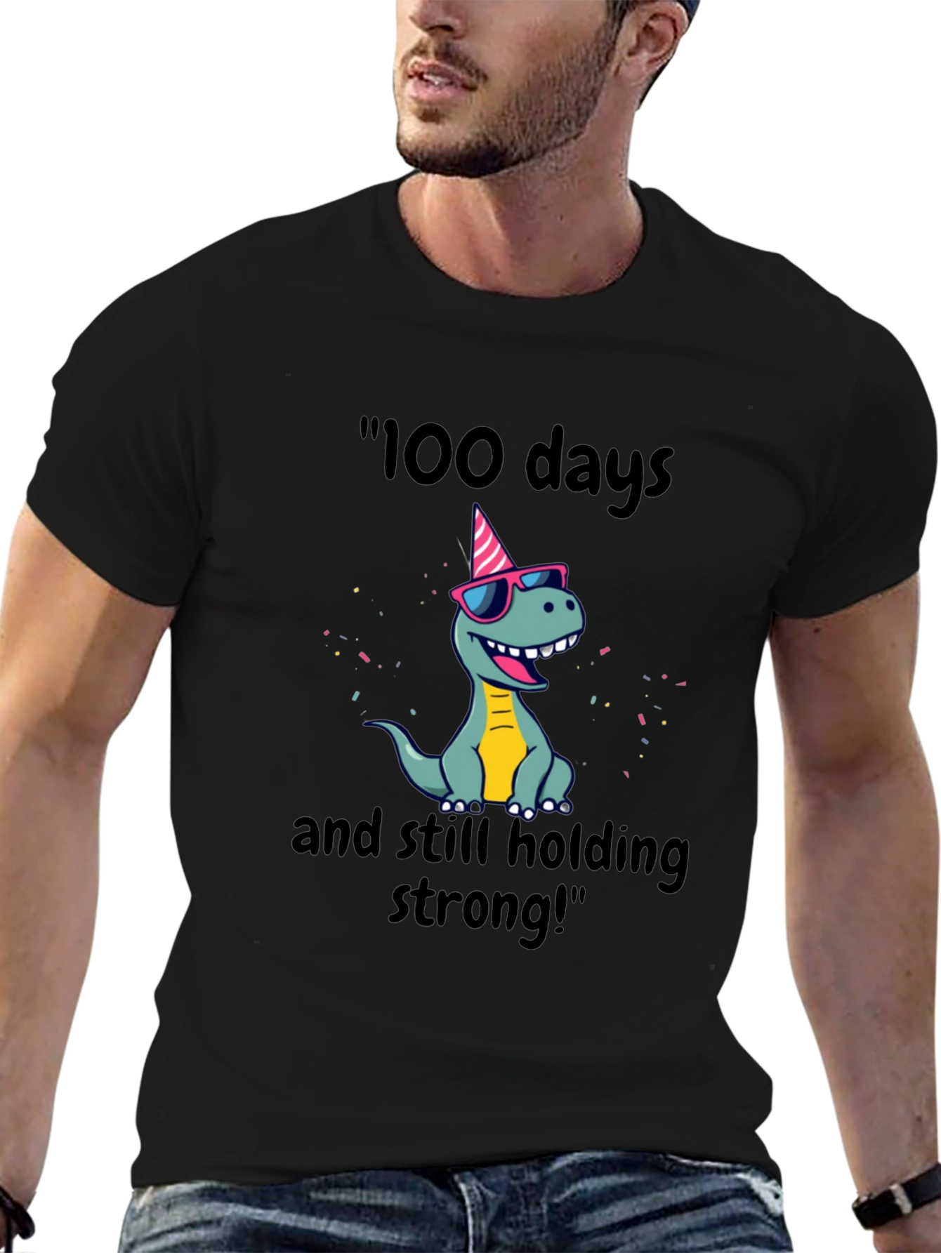 100 Days Strong Dino T-Shirt