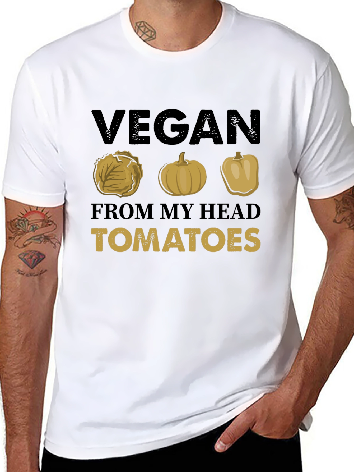 Vegan From My Head Tomatoes Graphic Tee