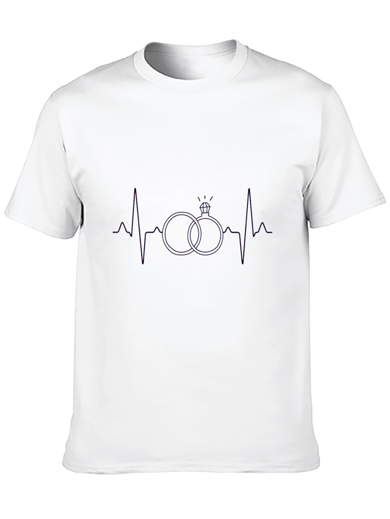 Heartbeat Wedding Rings Graphic T-Shirt