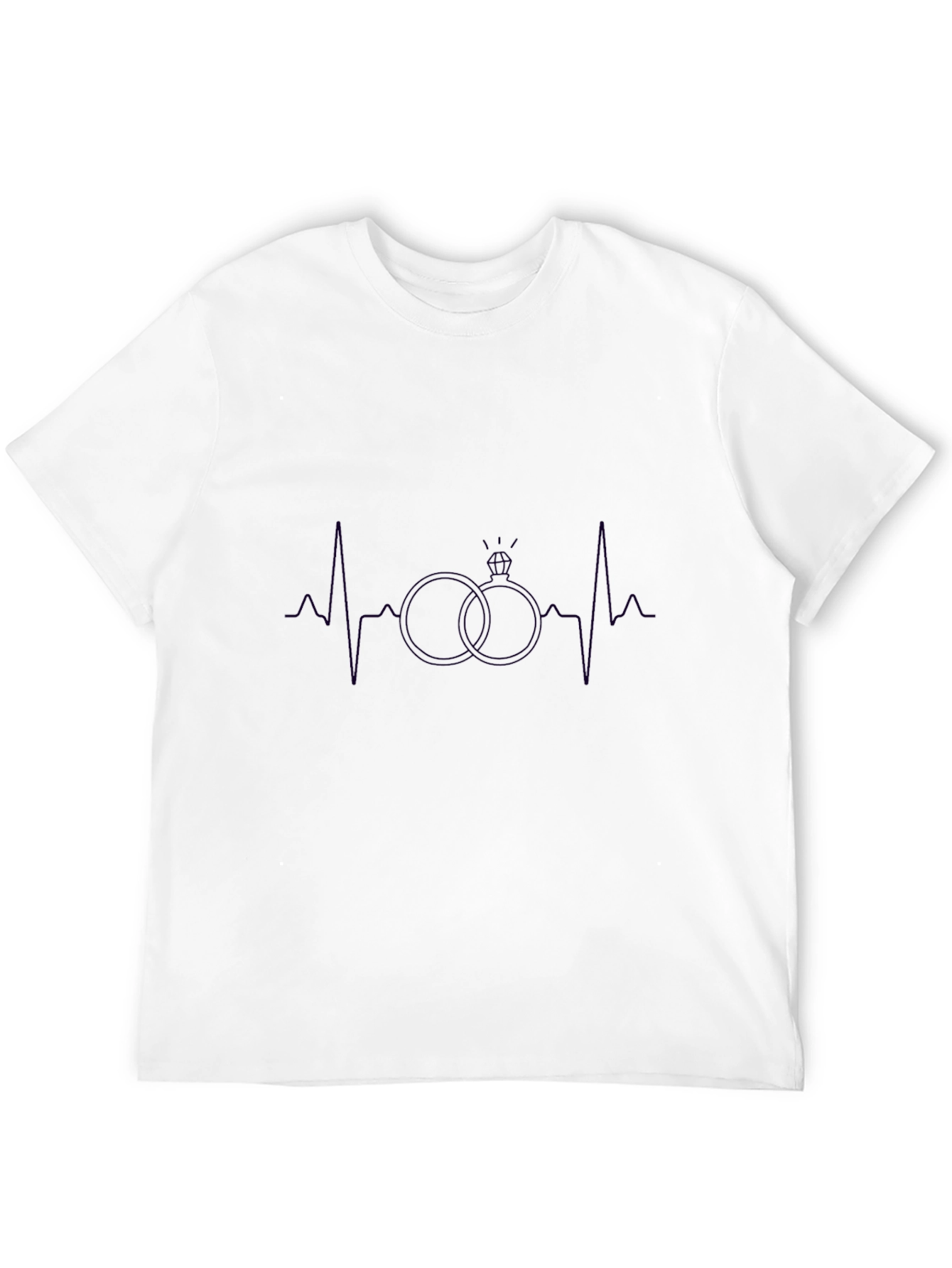 Heartbeat Wedding Rings Graphic T-Shirt