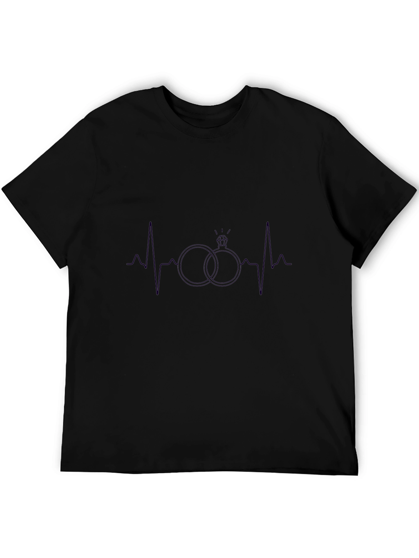 Heartbeat Wedding Rings Graphic T-Shirt