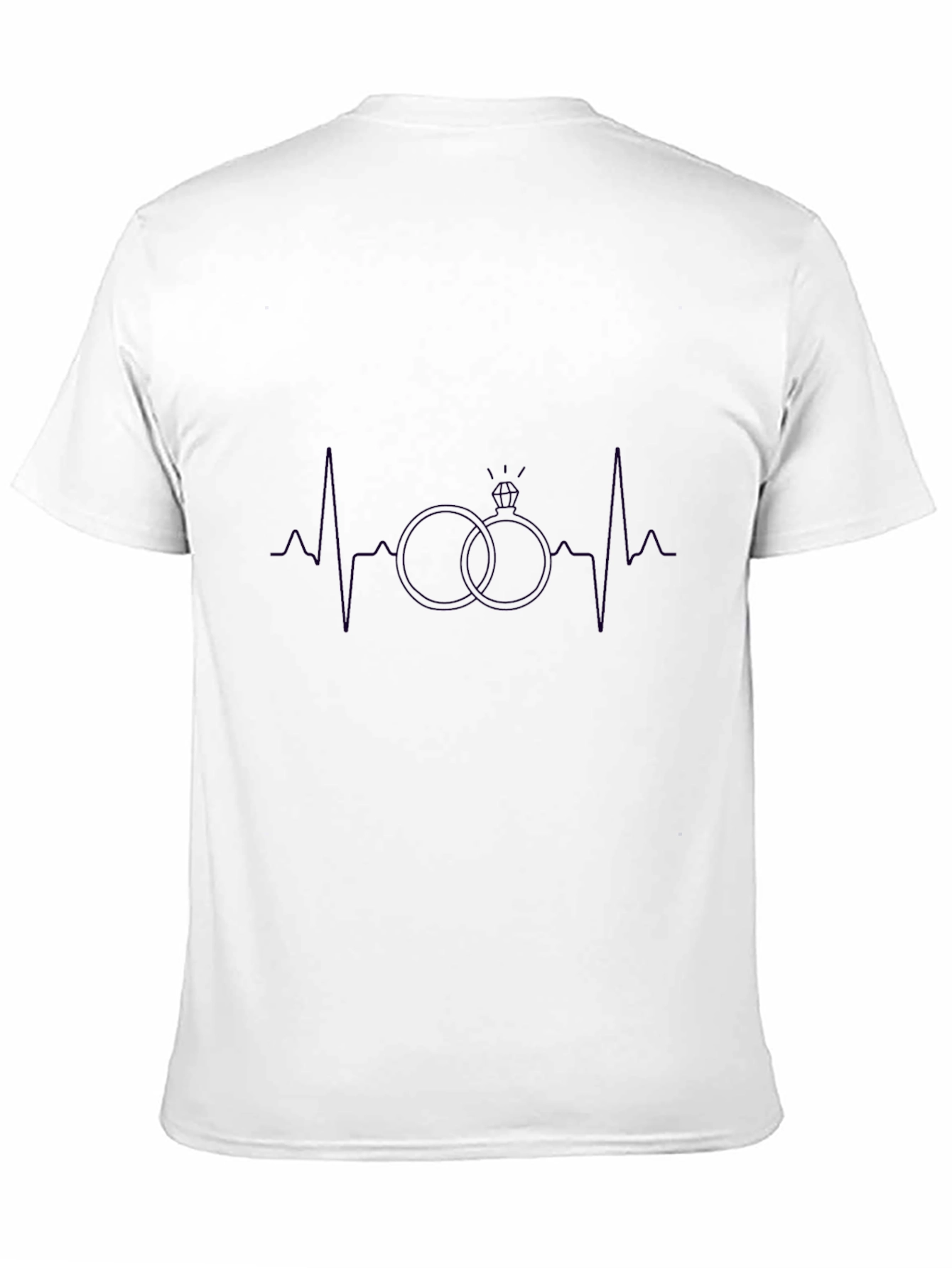 Heartbeat Wedding Rings Graphic T-Shirt